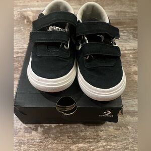 Converse Kids Black and White Velcro All Star Sneakers